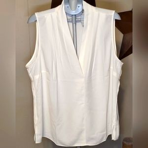 Soft Surroundings white pleated vneck top, 2X. Akira tank